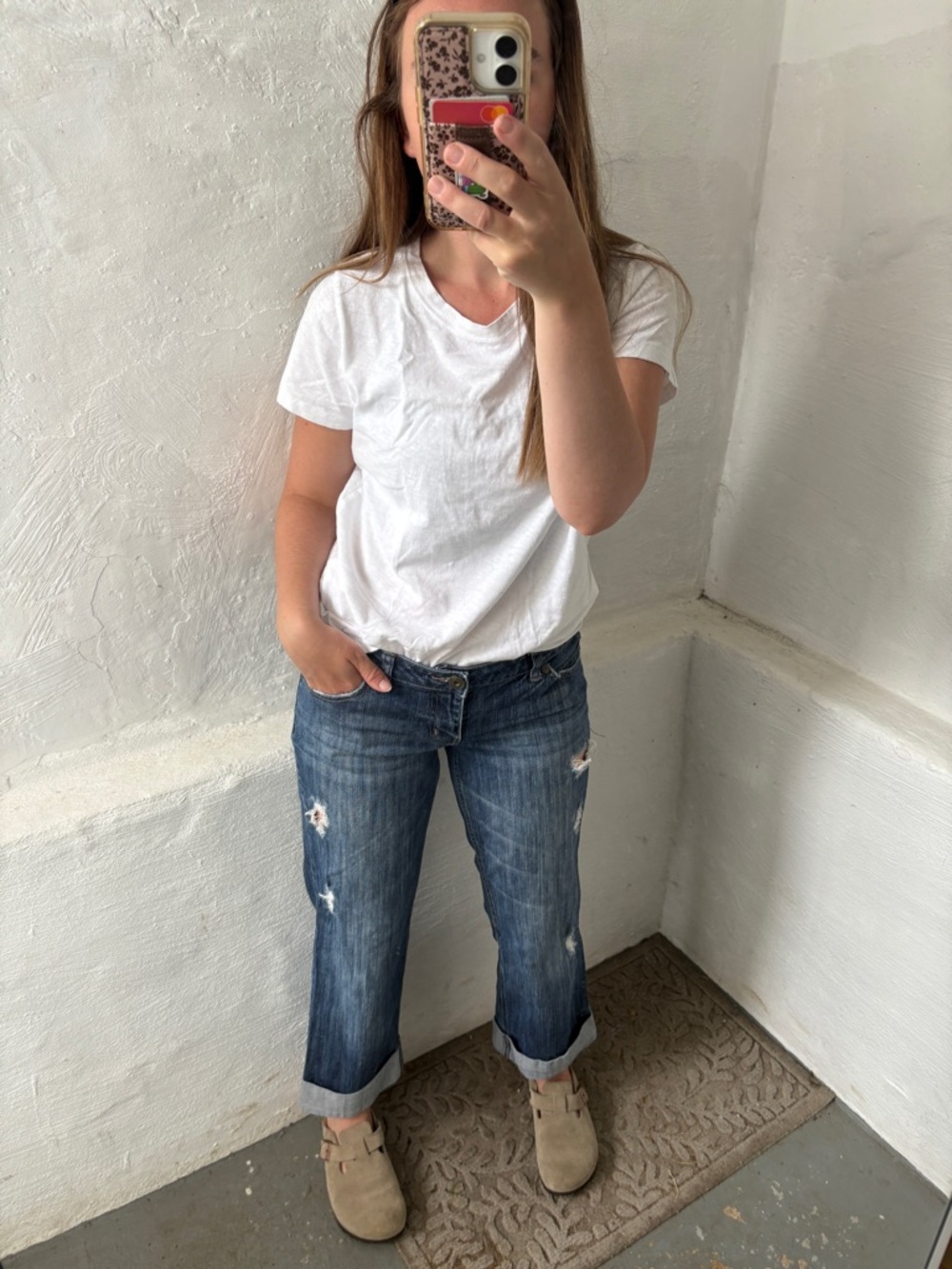 Womans arizona jeans distressed relaxed boyfriend jeans - Picture 9 of 10